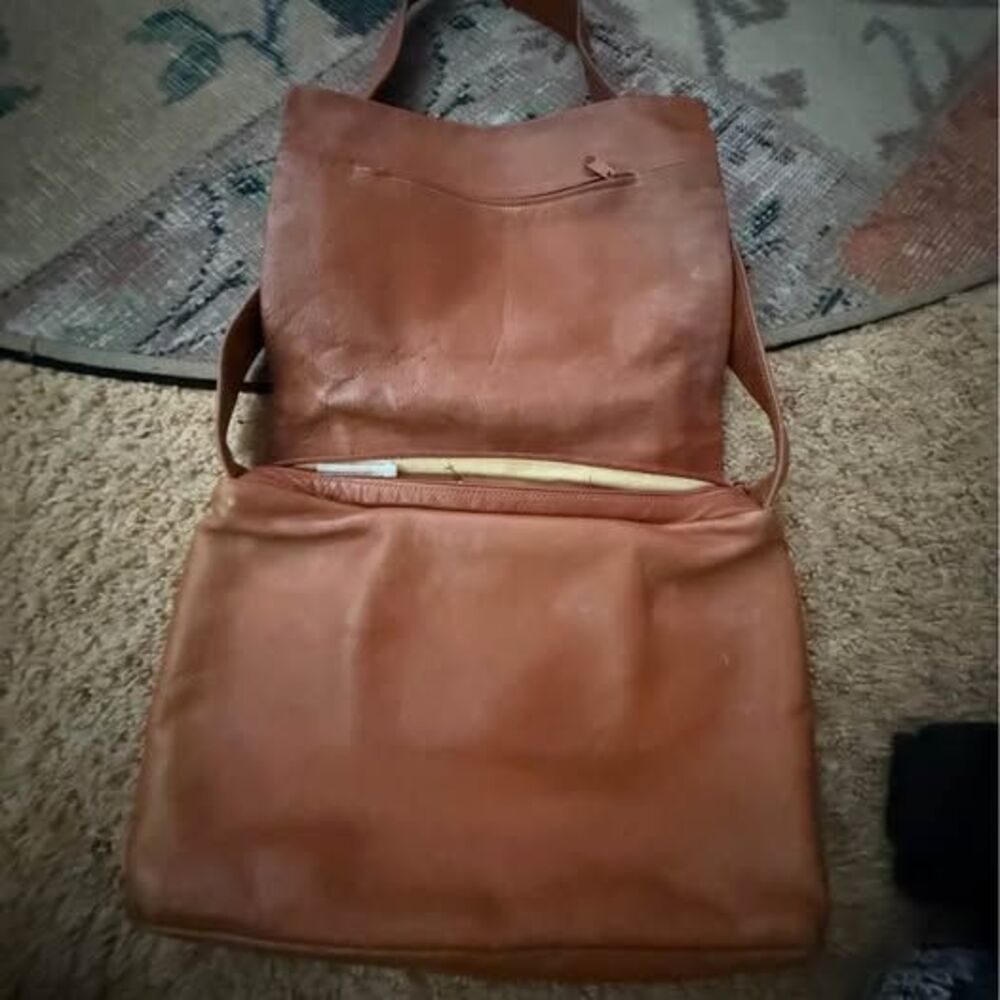 J. Duren Designer Leather Messenger Bag by Julia Duren